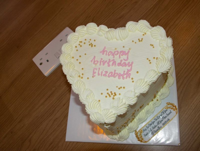 A heart-shaped surprise for Elizabeth.